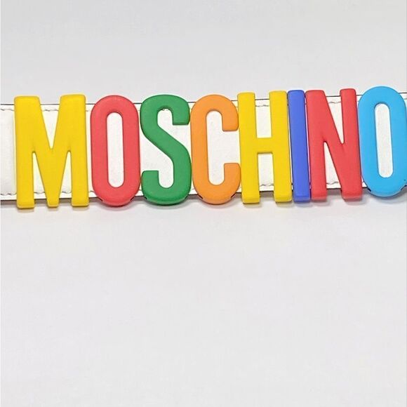 Moschino Multicolor Logo Buckle Leather Belt size 50/34” main image 8